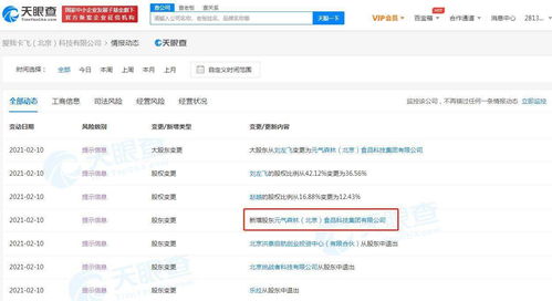 元氣森林戰略入股Never Coffee關聯公司，成為最大股東，深化產業鏈布局